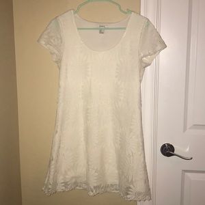 White sunflower lace dress